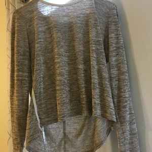 Tan and white long sleeve shirt